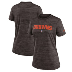 Cleveland Browns Women's Sideline Velocity Performance T-Shirt Brown