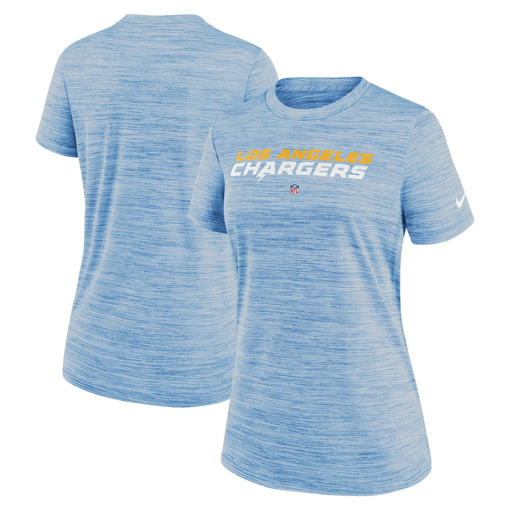 Los Angeles Chargers Women's Sideline Velocity Performance T-Shirt Powder Blue