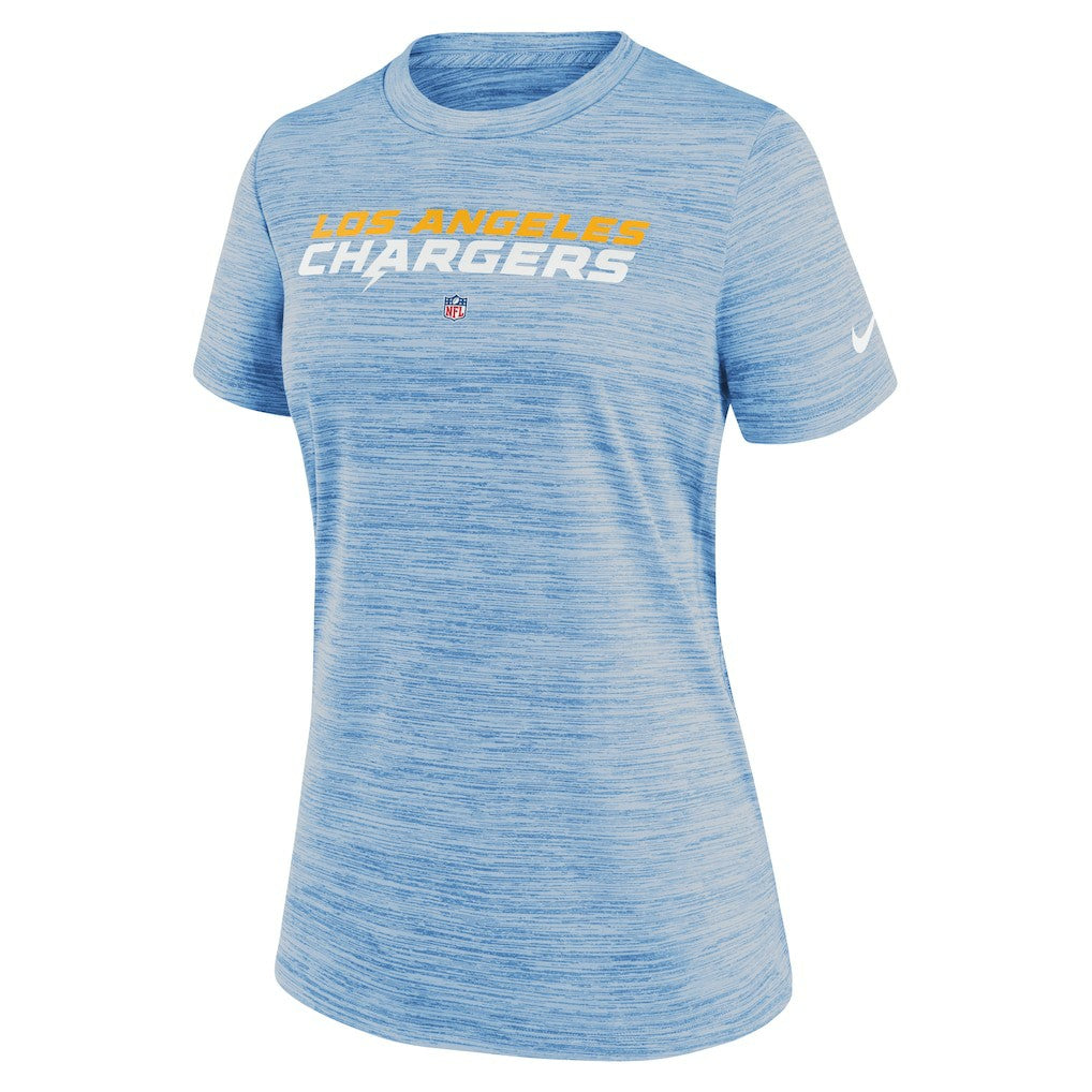 Los Angeles Chargers Women's Sideline Velocity Performance T-Shirt Powder Blue