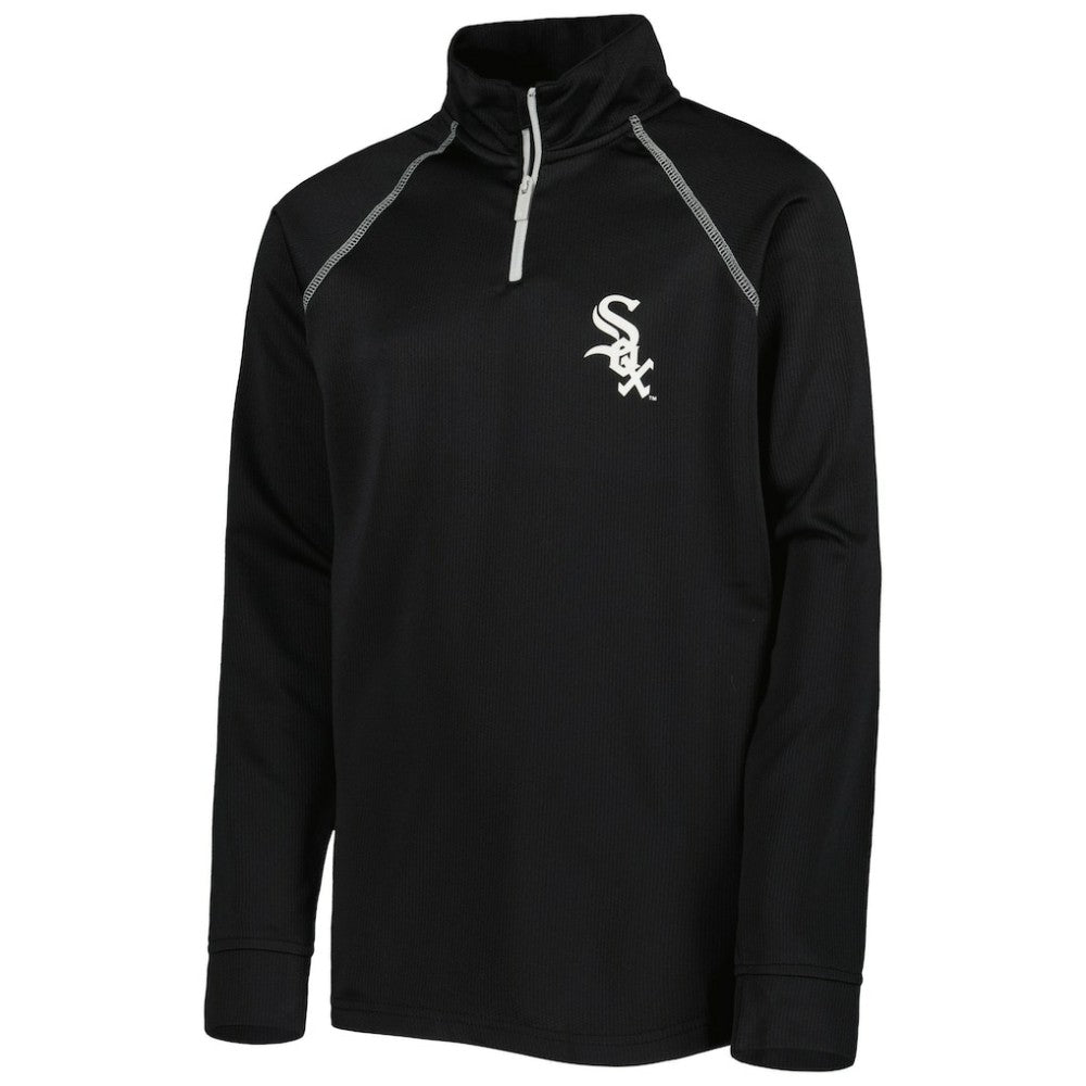 Chicago White Sox Stitches Youth Team Raglan Quarter-Zip Jacket - Black Jackets