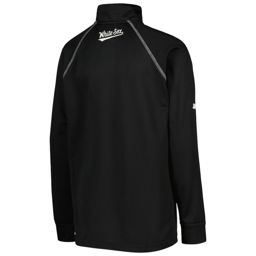 Chicago White Sox Stitches Youth Team Raglan Quarter-Zip Jacket - Black Jackets