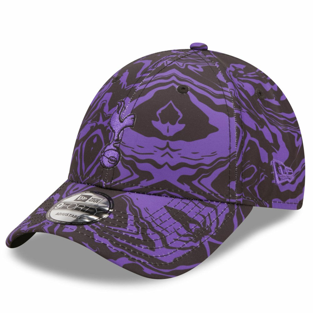 Tottenham Hotspur New Era Allover Print 9FORTY Adjustable Hat Black/Purple