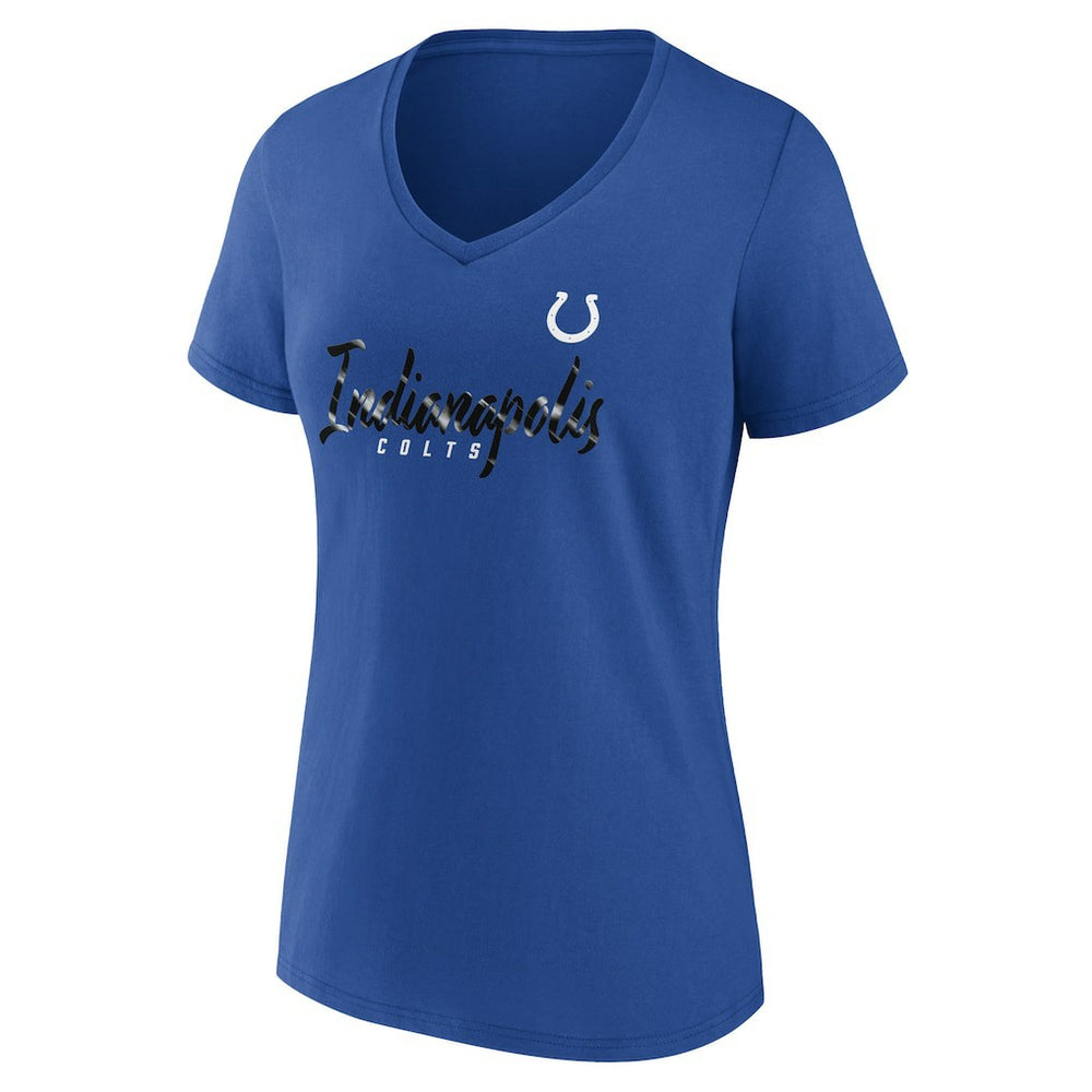 Indianapolis Colts Women's Shine Time V-Neck T-Shirt Royal