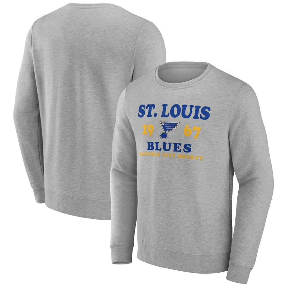 NHL St. Louis Blues Fanatics Fierce Competitor Pullover Sweatshirt - Heather Charcoal