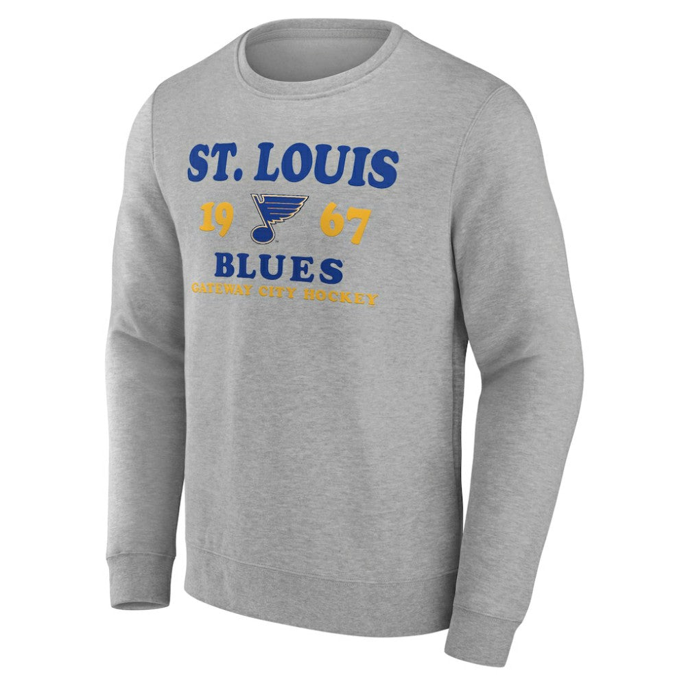 NHL St. Louis Blues Fanatics Fierce Competitor Pullover Sweatshirt - Heather Charcoal