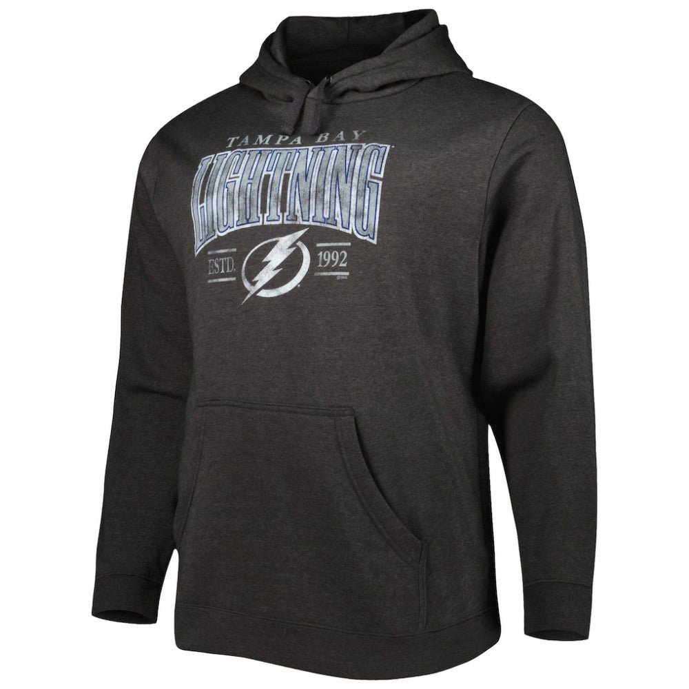 NHL Tampa Bay Lightning Fanatics Big & Tall Dynasty Pullover Hoodie - Heather Charcoal