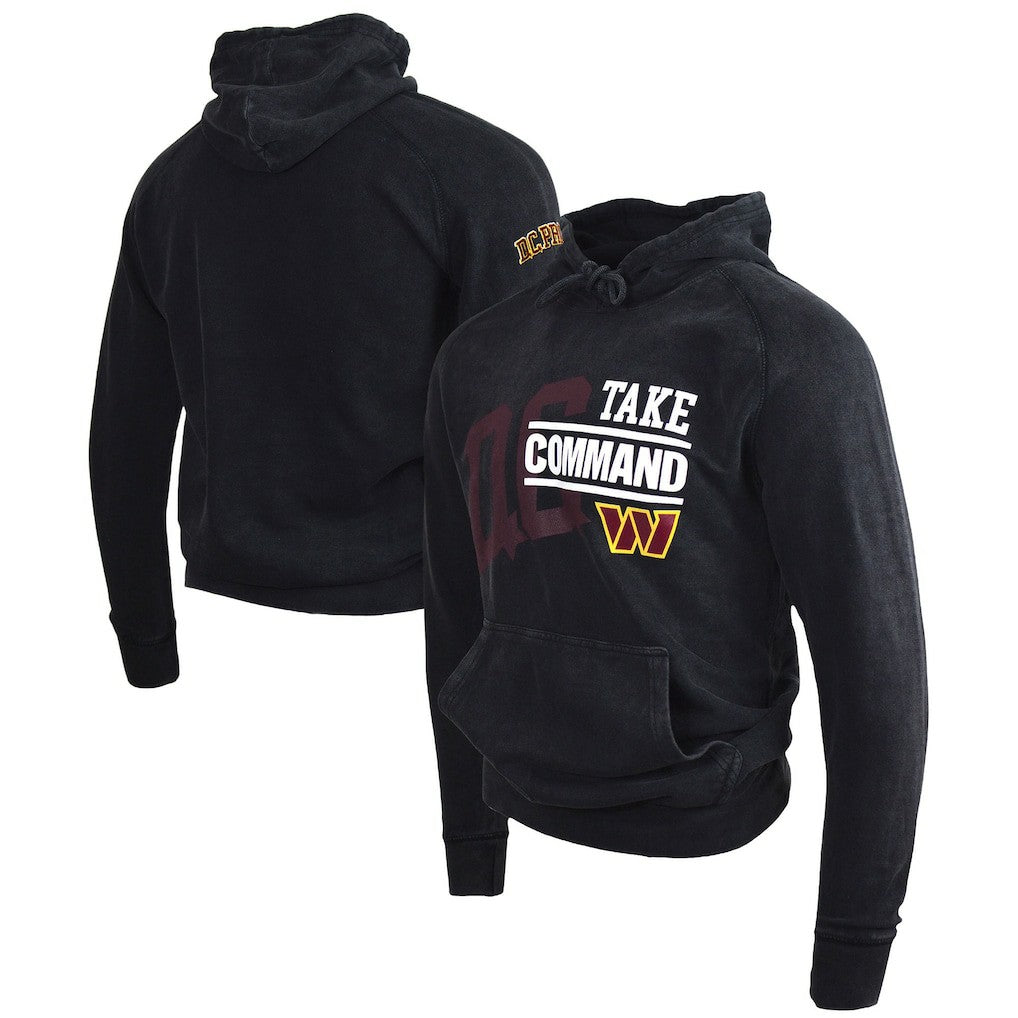 Take Command Washington Commanders DC PROPER Unisex Mineral Wash Vintage Pullover Hoodie Black