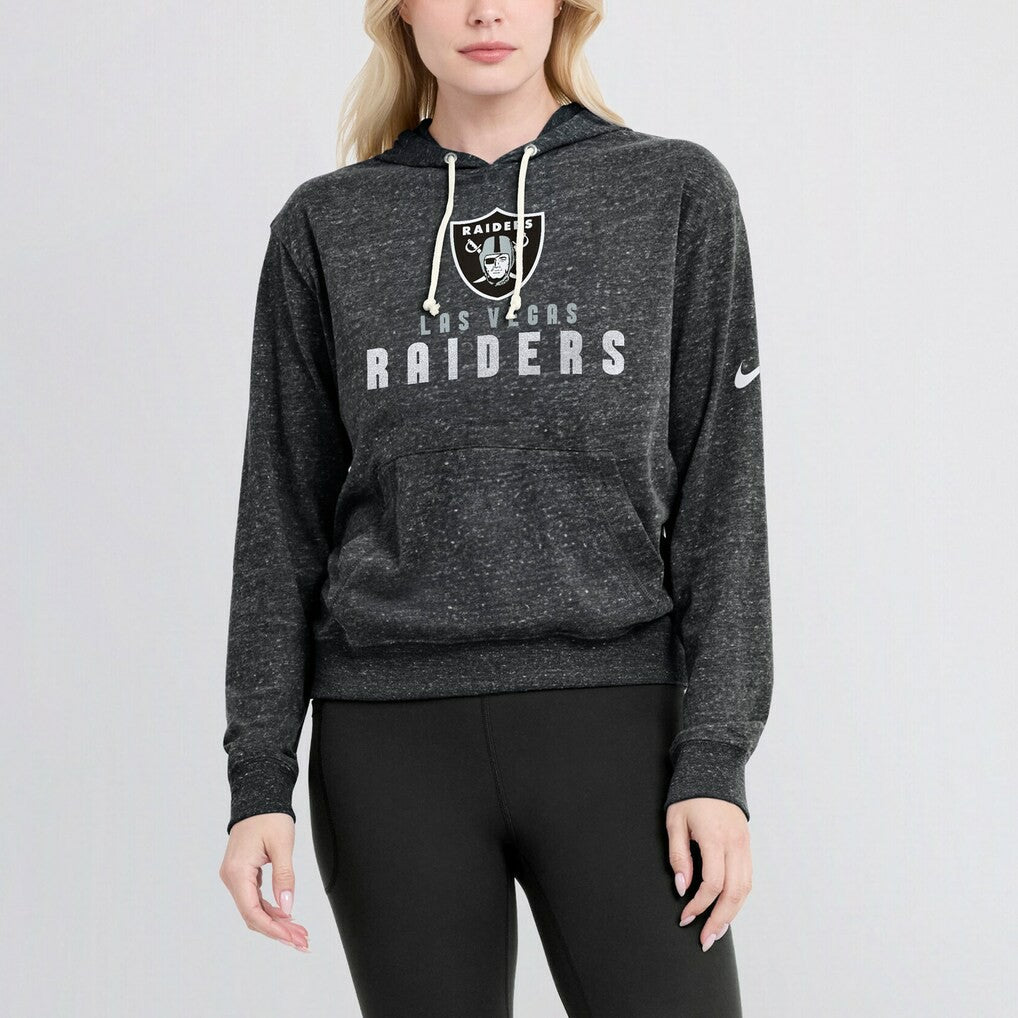 Las Vegas Raiders Women's Gym Vintage Lightweight Pullover Hoodie Black