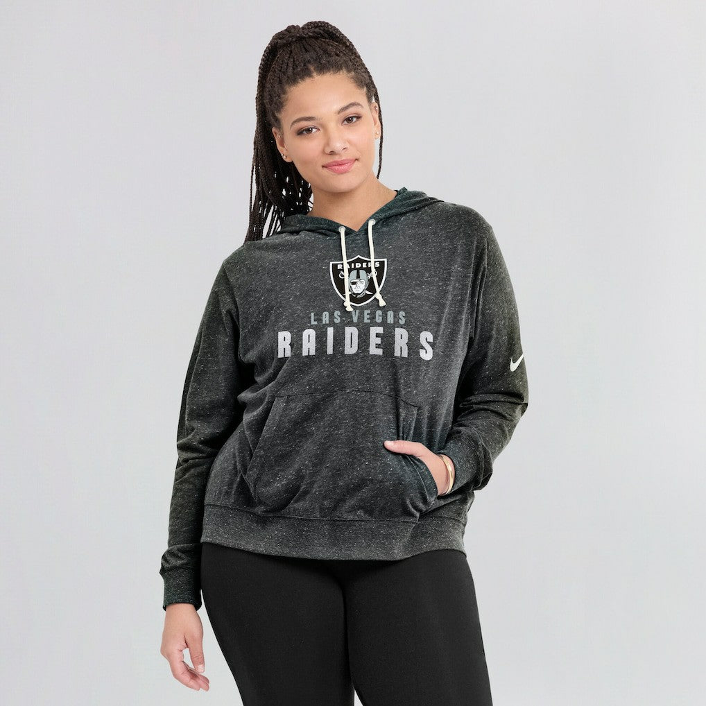 Las Vegas Raiders Women's Gym Vintage Lightweight Pullover Hoodie Black