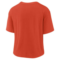 Cleveland Browns Women's High Hip Fashion T-Shirt Orange/Brown