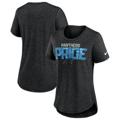 Carolina Panthers Women's Local Fashion Tri-Blend T-Shirt Heather Black