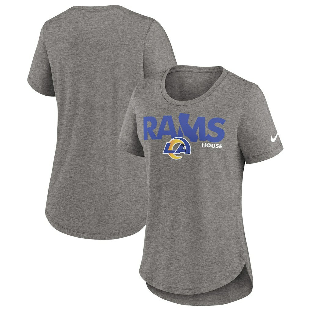 Los Angeles Rams Women's Local Fashion Tri-Blend T-Shirt Heather Charcoal