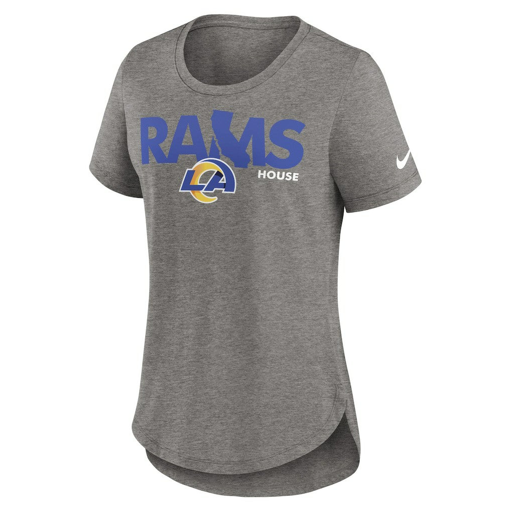 Los Angeles Rams Women's Local Fashion Tri-Blend T-Shirt Heather Charcoal