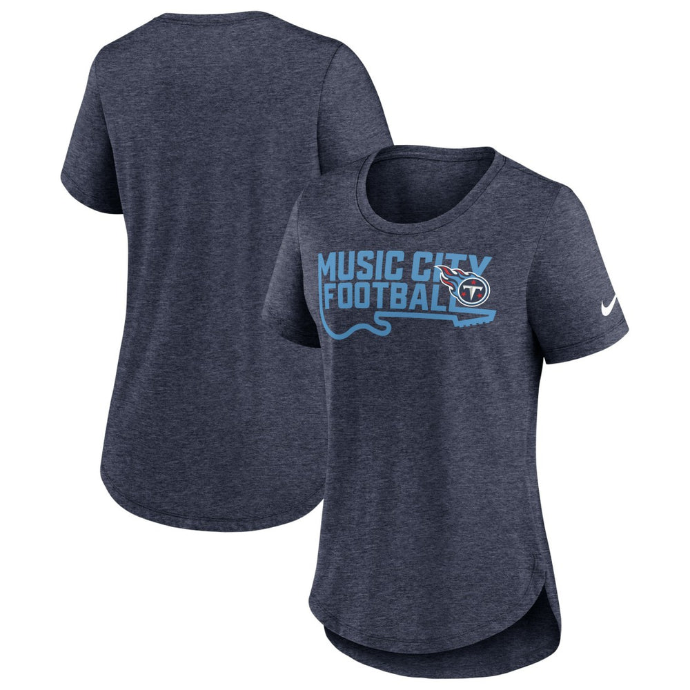 Tennessee Titans Women's Local Fashion Tri-Blend T-Shirt Heather Navy