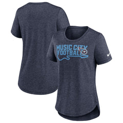 Tennessee Titans Women's Local Fashion Tri-Blend T-Shirt Heather Navy