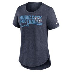 Tennessee Titans Women's Local Fashion Tri-Blend T-Shirt Heather Navy
