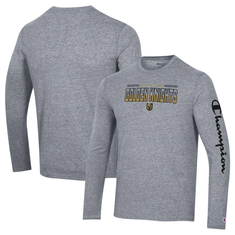 NHL Vegas Golden Knights Champion Tri-Blend Long Sleeve T-Shirt - Heather Gray