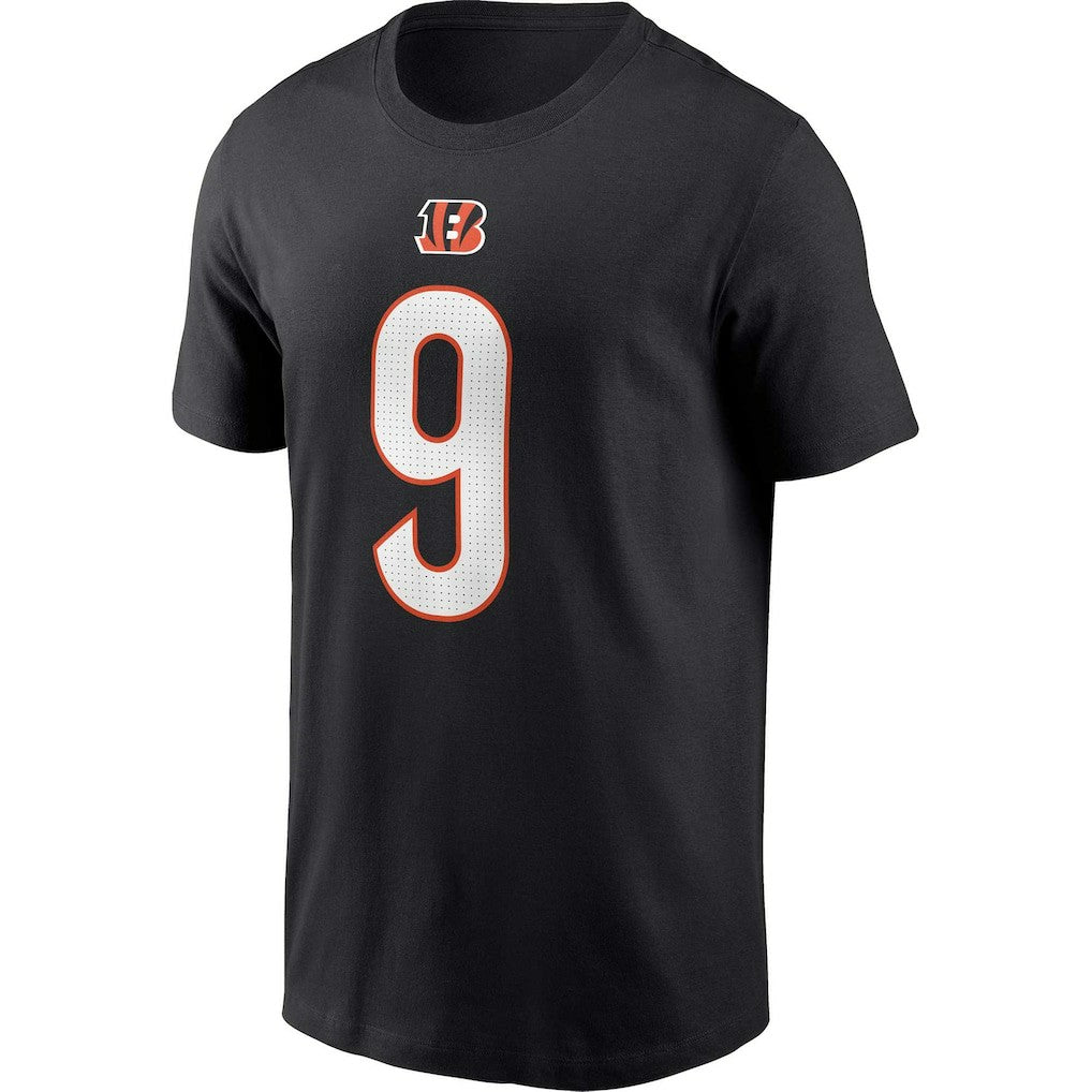 Joe Burrow Cincinnati Bengals Player Name & Number T-Shirt Black