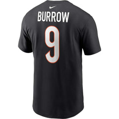 Joe Burrow Cincinnati Bengals Player Name & Number T-Shirt Black