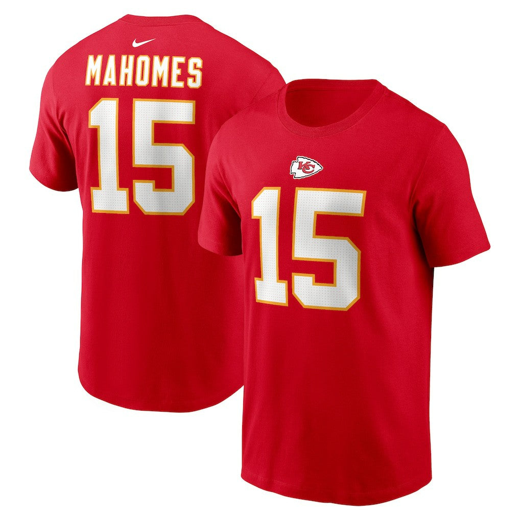 Patrick Mahomes Kansas City Chiefs Player Name & Number T-Shirt Red