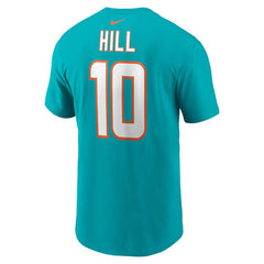 Tyreek Hill Miami Dolphins Player Name & Number T-Shirt Aqua