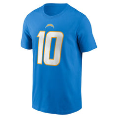 Justin Herbert Los Angeles Chargers Player Name & Number T-Shirt Powder Blue