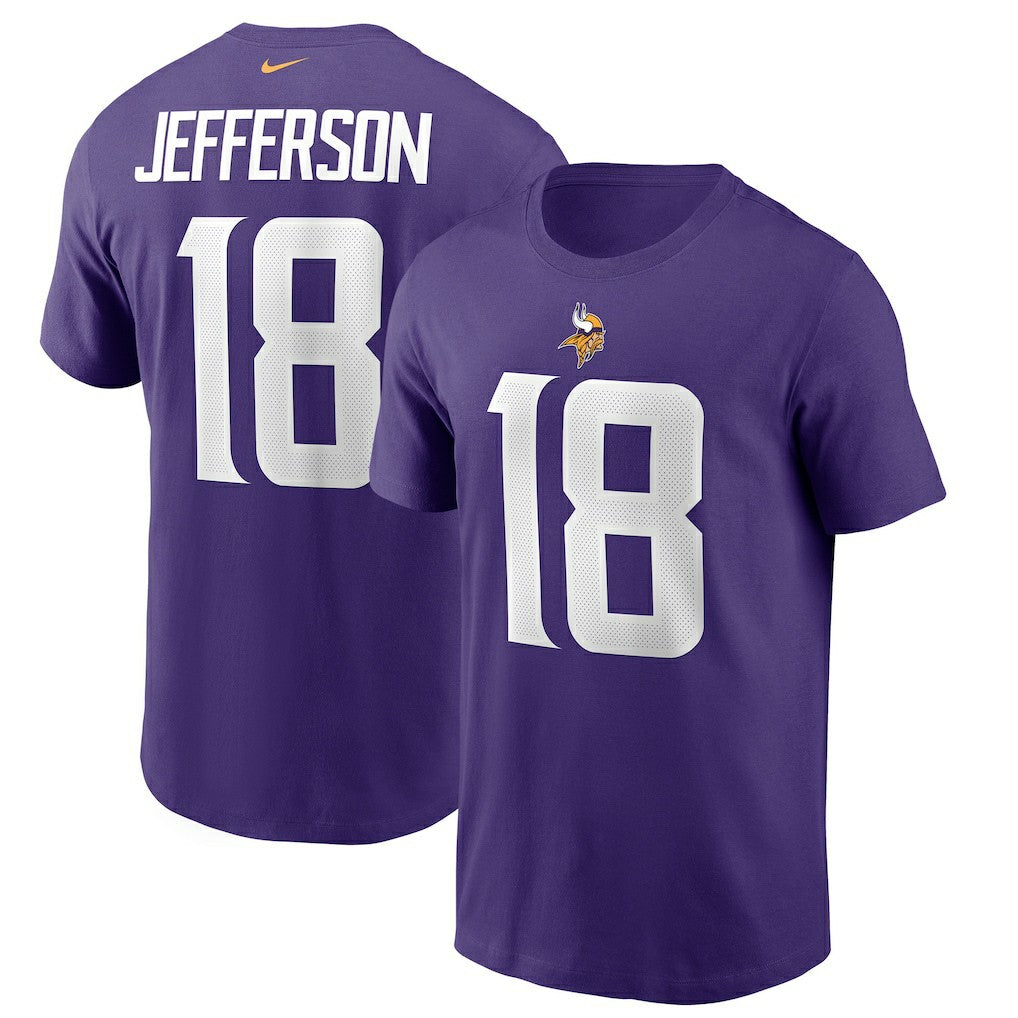 Justin Jefferson Minnesota Vikings Player Name & Number T-Shirt Purple