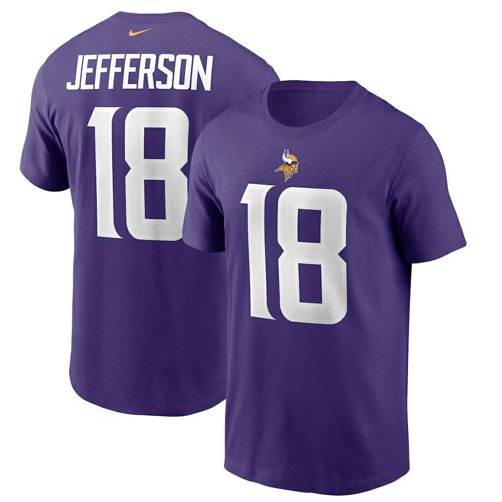 Justin Jefferson Minnesota Vikings Player Name & Number T-Shirt Purple