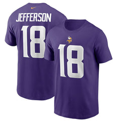 Justin Jefferson Minnesota Vikings Player Name & Number T-Shirt Purple