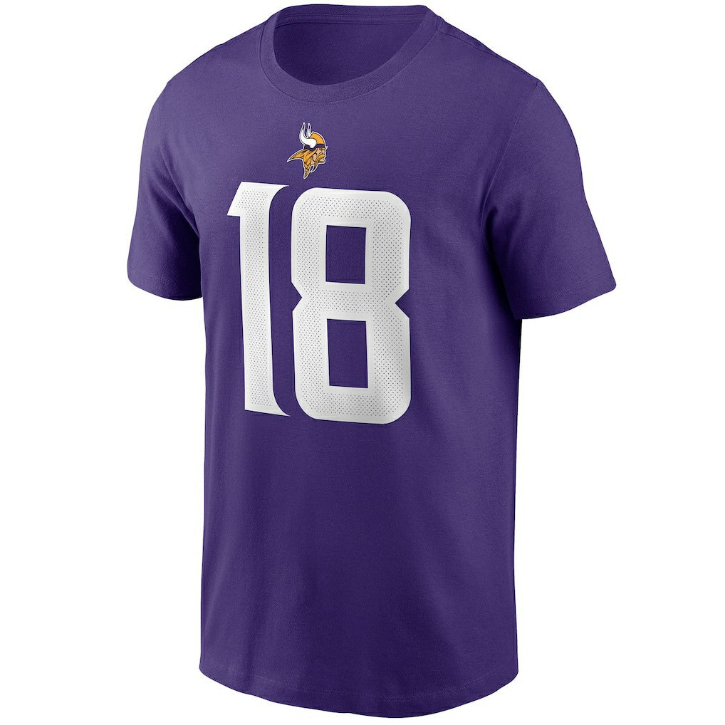 Justin Jefferson Minnesota Vikings Player Name & Number T-Shirt Purple