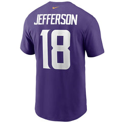 Justin Jefferson Minnesota Vikings Player Name & Number T-Shirt Purple