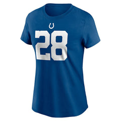 Jonathan Taylor Indianapolis Colts Women's Player Name & Number T-Shirt Royal
