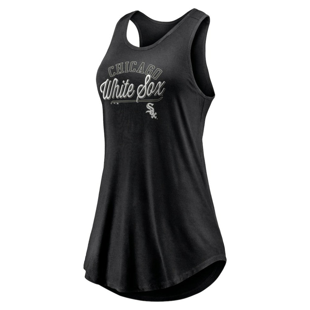 Chicago White Sox Fanatics Women's Simplicity Swing Racerback Scoop Neck Tank Top - Black Tanks