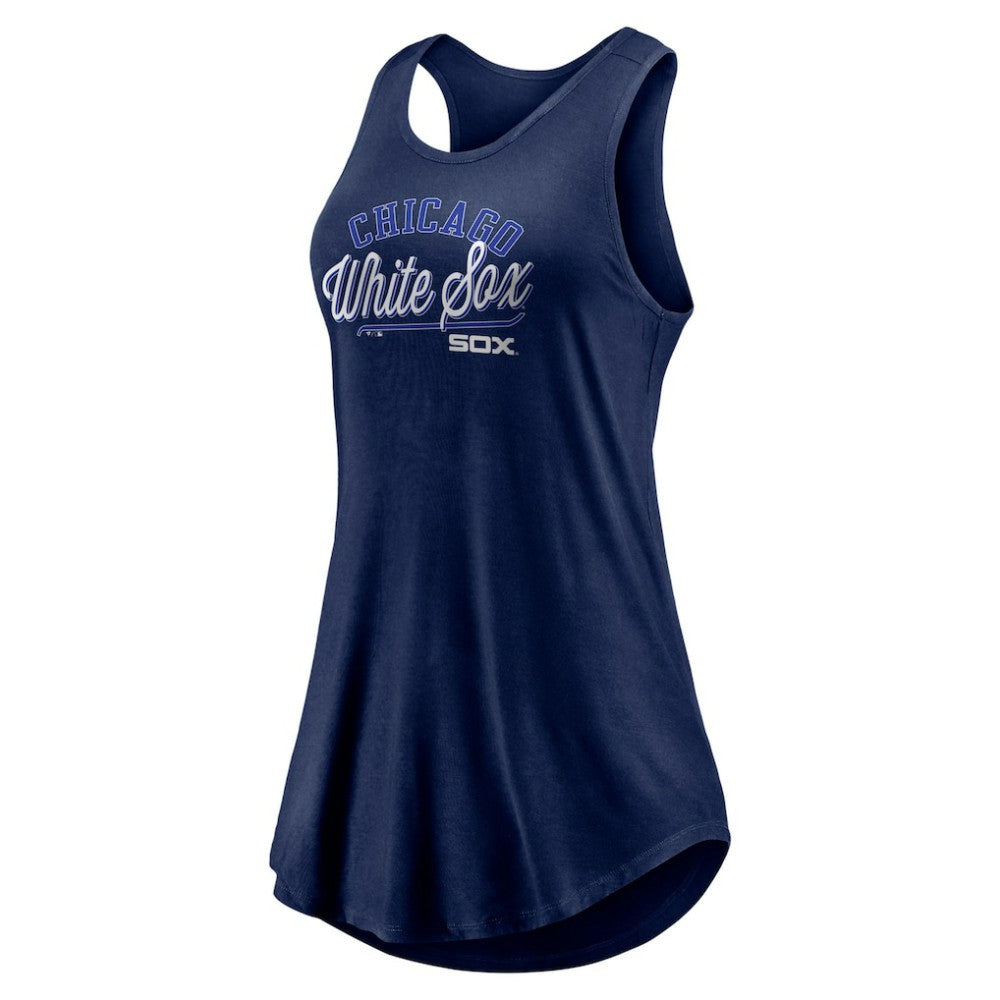 Chicago White Sox Fanatics Women's Simplicity Swing Racerback Scoop Neck Tank Top - Navy Tanks