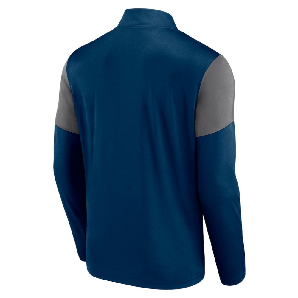 NHL Seattle Kraken Fanatics Logo Quarter-Zip Top - Deep Sea Blue