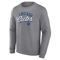 Chicago Cubs Fanatics Simplicity Pullover Sweatshirt - Heather Gray Pullover