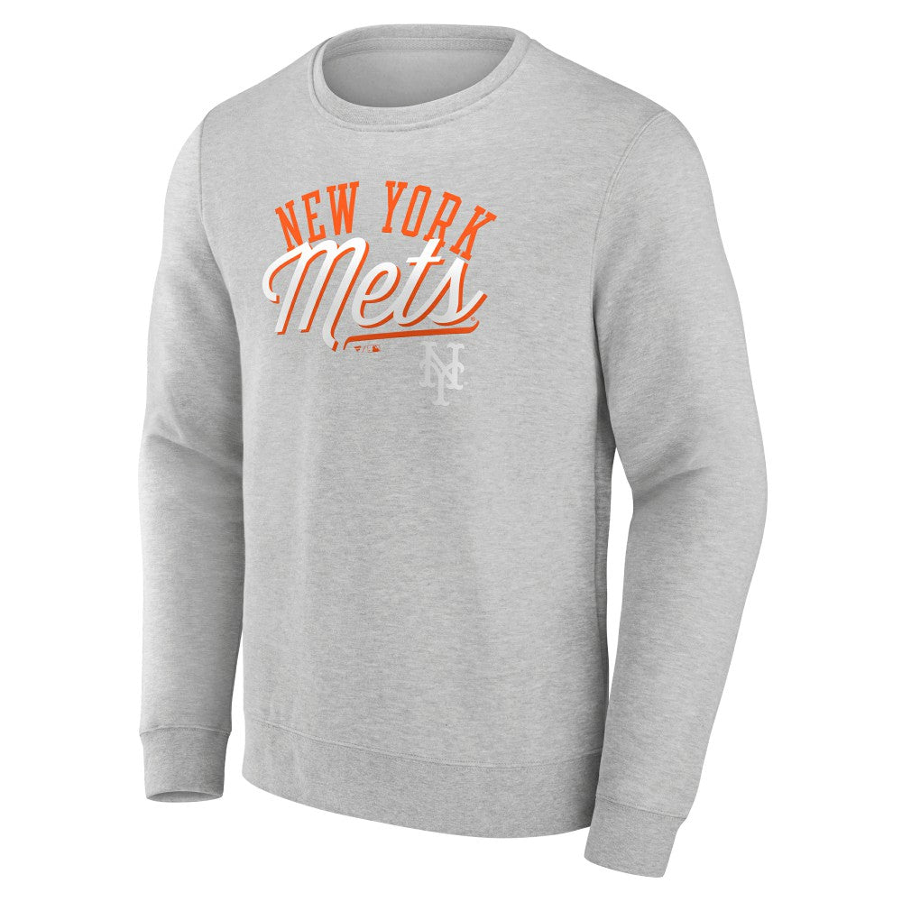 New York Mets Fanatics Simplicity Pullover Sweatshirt - Heather Gray Pullover