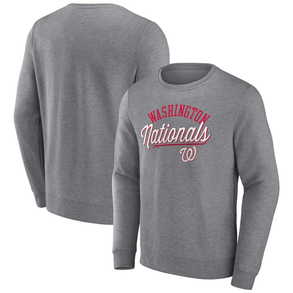 Washington Nationals Fanatics Simplicity Pullover Sweatshirt - Heather Gray Pullover
