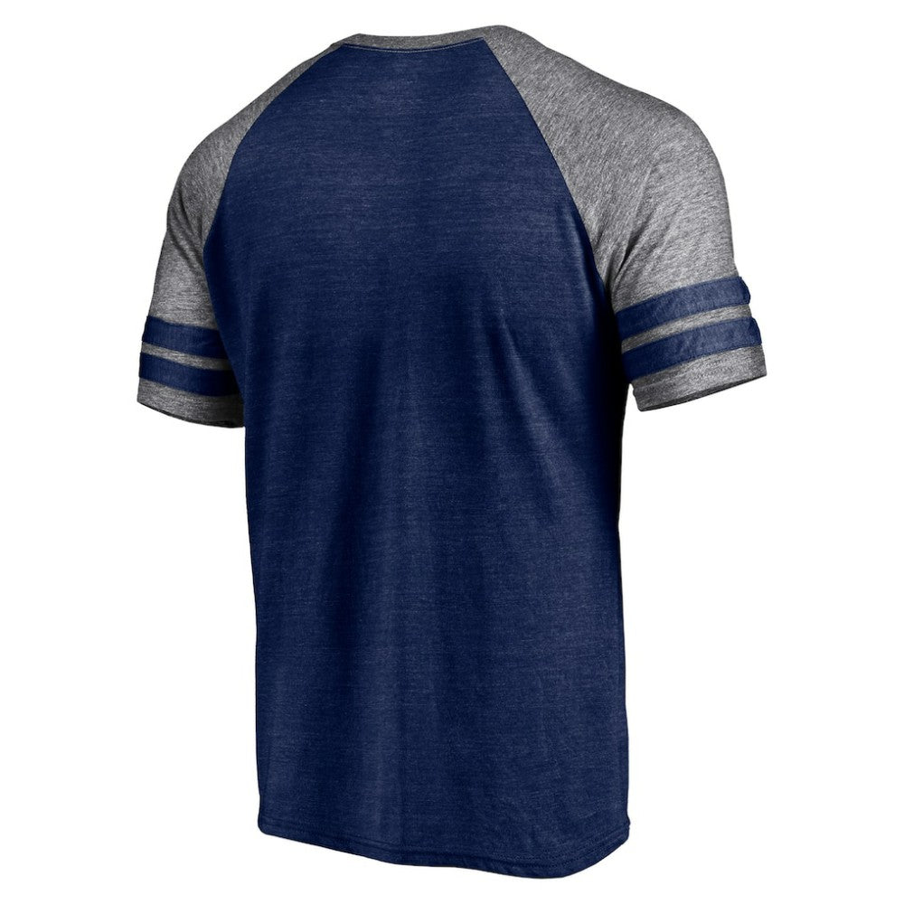 Chicago White Sox Fanatics Utility Two-Stripe Raglan Tri-Blend T-Shirt - Heather Navy T-shirts