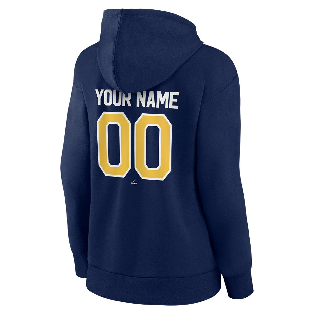 Milwaukee Brewers Women's Personalized Team Winning Streak Pullover Hoodie - Navy Hoodies