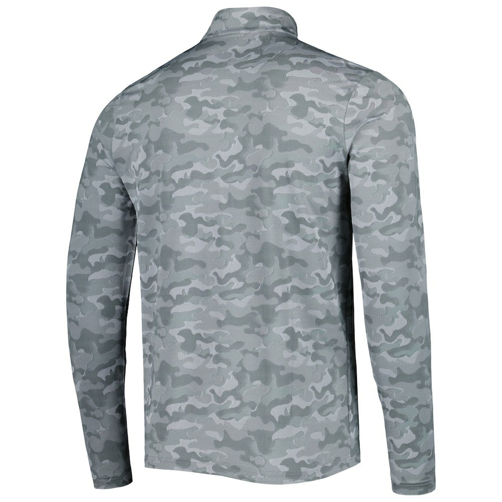 Cleveland Browns Antigua Brigade Throwback Quarter-Zip Top Gray