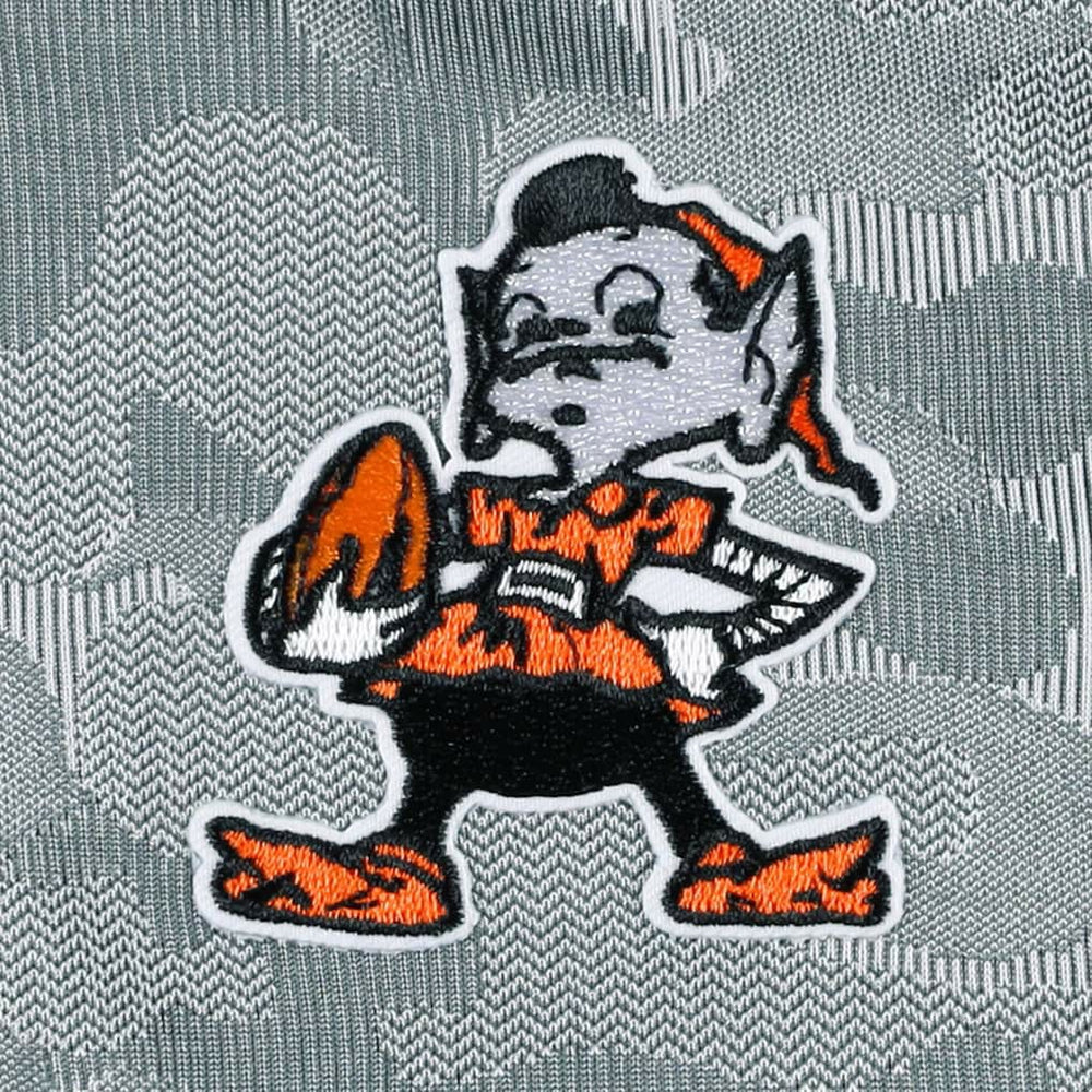 Cleveland Browns Antigua Brigade Throwback Quarter-Zip Top Gray