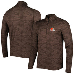 Cleveland Browns Antigua Brigade Quarter-Zip Sweatshirt Brown