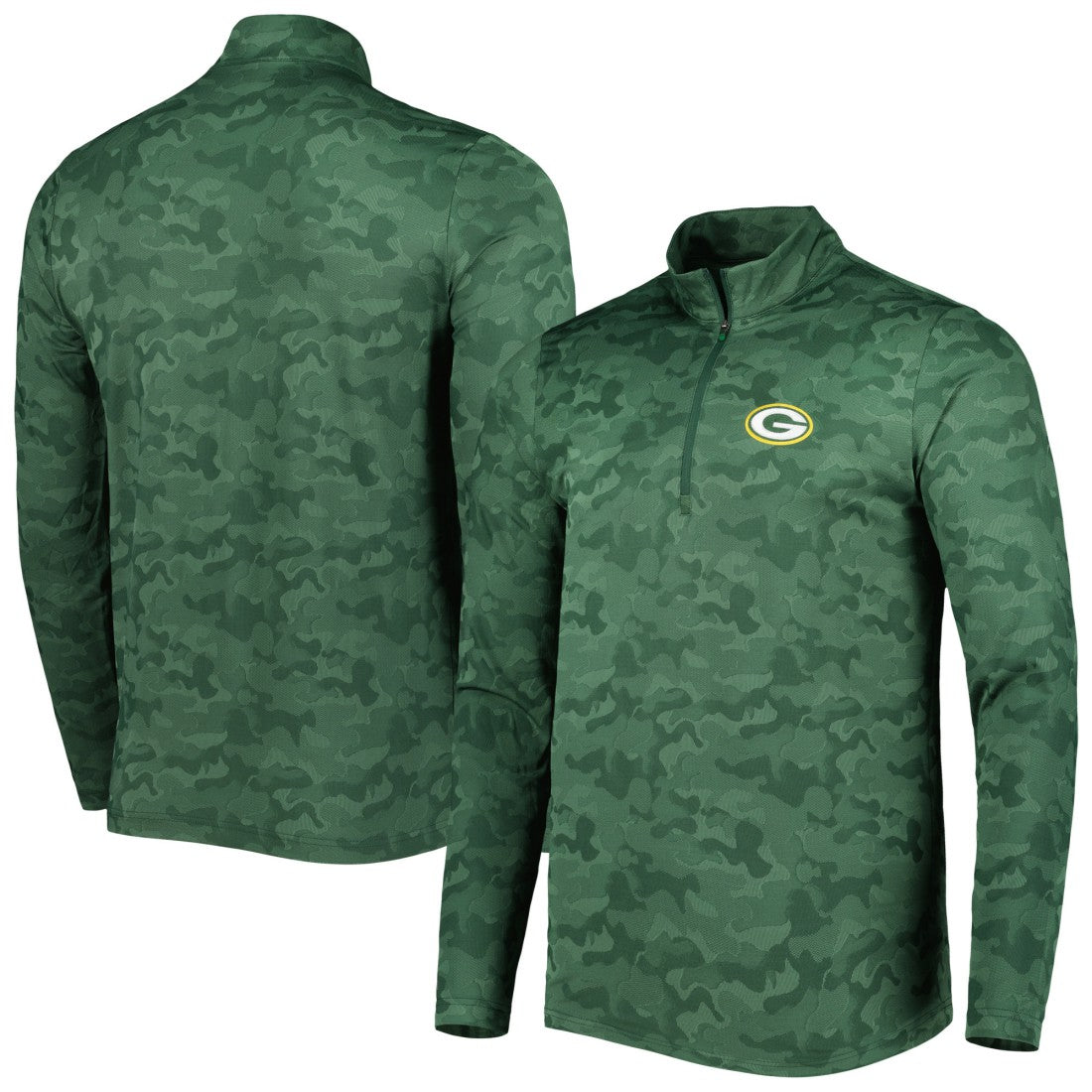 Green Bay Packers Antigua Brigade Quarter-Zip Sweatshirt Green