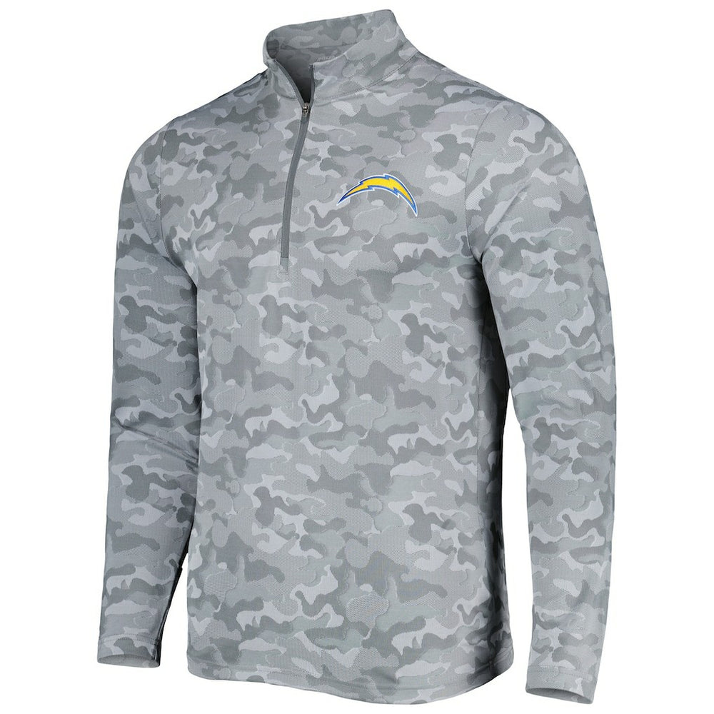 Los Angeles Chargers Antigua Brigade Quarter-Zip Sweatshirt Gray