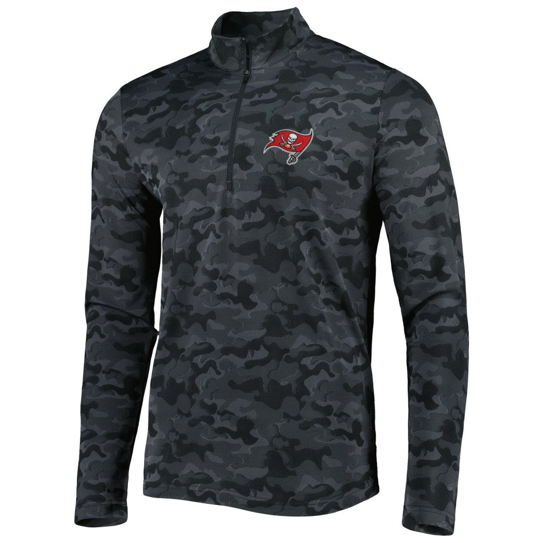 Tampa Bay Buccaneers Antigua Brigade Quarter-Zip Sweatshirt Black