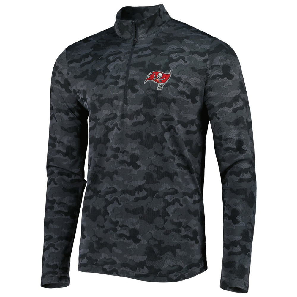 Tampa Bay Buccaneers Antigua Brigade Quarter-Zip Sweatshirt Black