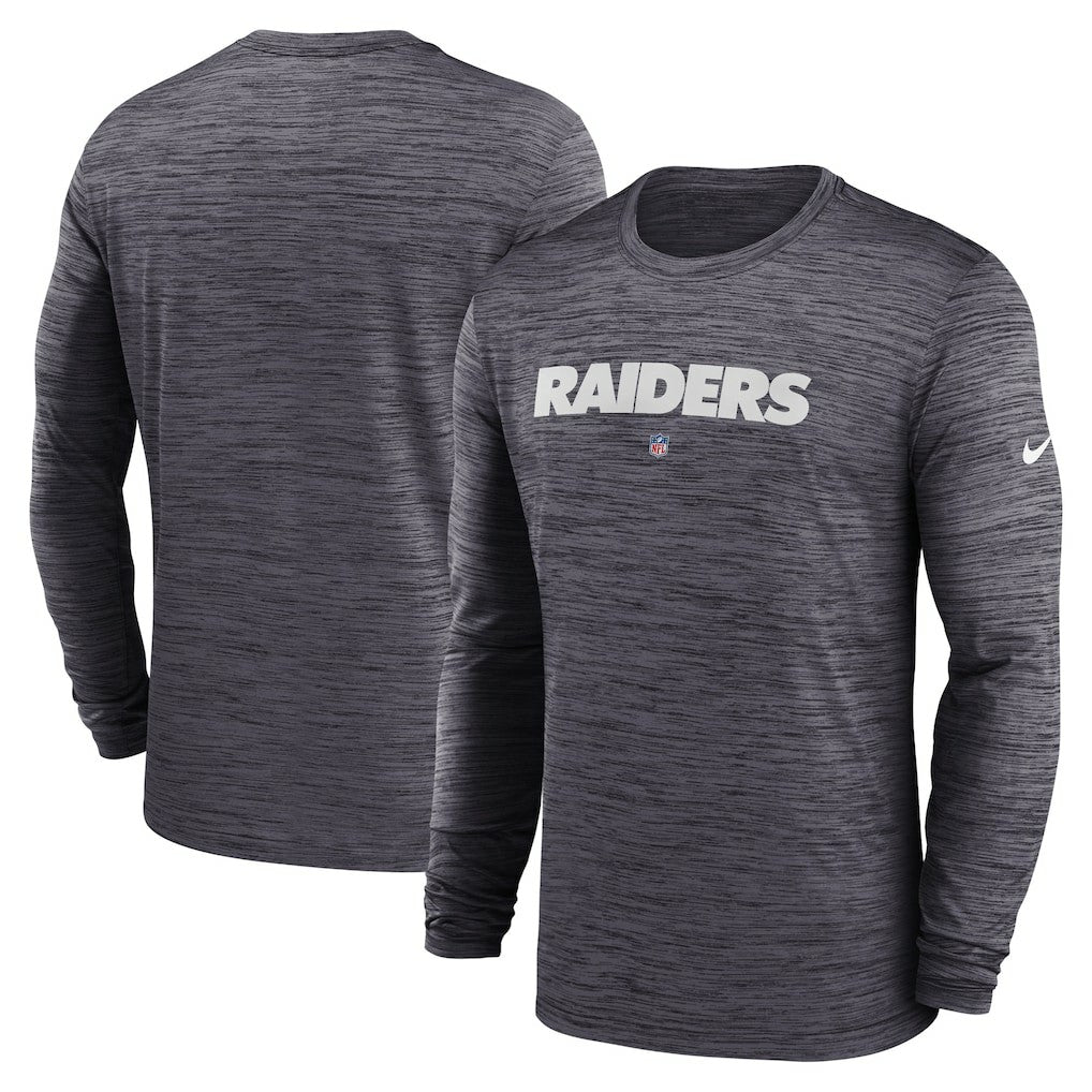 Las Vegas Raiders Sideline Team Velocity Performance Long Sleeve T-Shirt Black