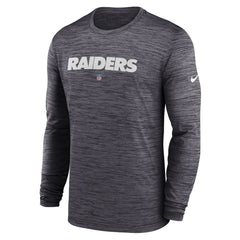 Las Vegas Raiders Sideline Team Velocity Performance Long Sleeve T-Shirt Black