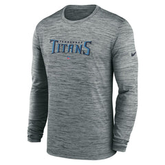Tennessee Titans Sideline Team Velocity Performance Long Sleeve T-Shirt Heather Gray